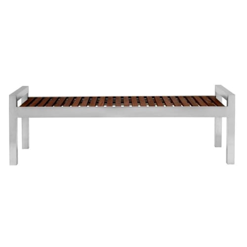 Skyline Wood & Stainless 5 Ft Bench Without Backrest, Espresso